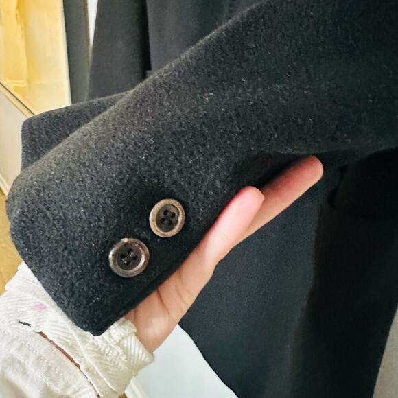 Vintage Sterling Lindner Black Oversized Three Button Cashmere Mink Coat Size XL - Picture 6 of 13